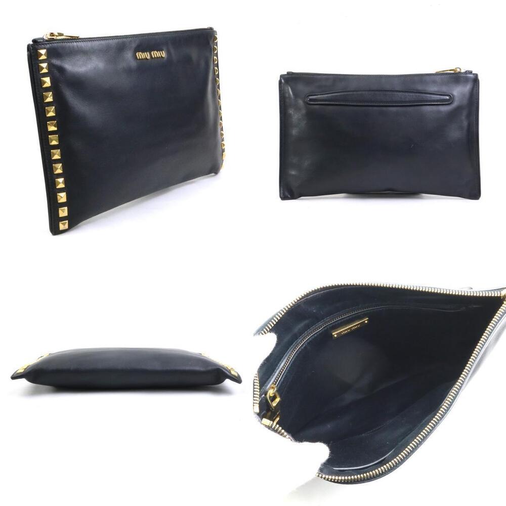 Miu Miu bag leather black clutch